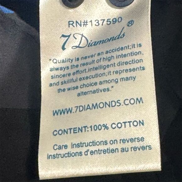 7 Diamonds XXL Plaid Button Shirt Blue Black Cotton Western Pockets Harvest Moon - Picture 6 of 7